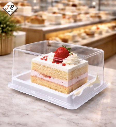 علبة كيك كبيرة مع شوكة