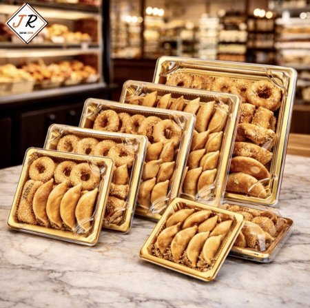 علب مذهبة مربعة بعدة احجام