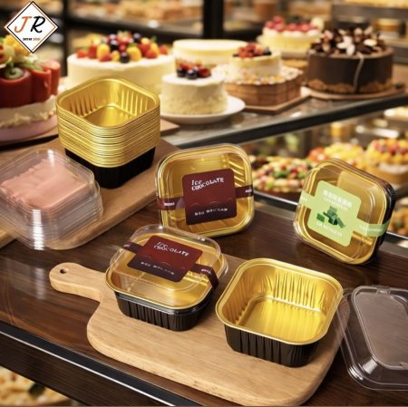 علبة قصدير مربع مع غطاء