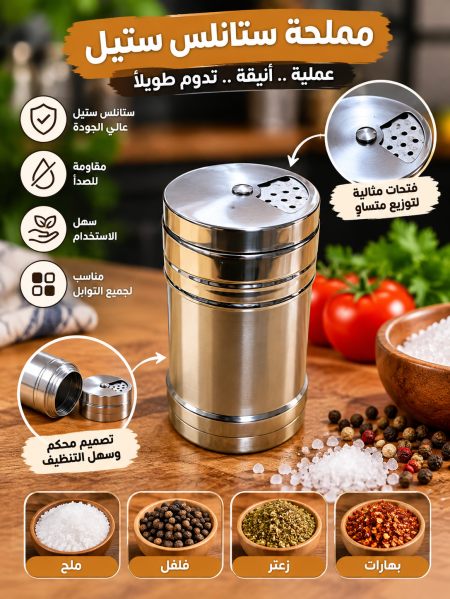 مملحة طعام ستانلس