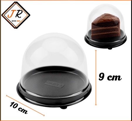 علبة كيك دائري مع غطاء قبة